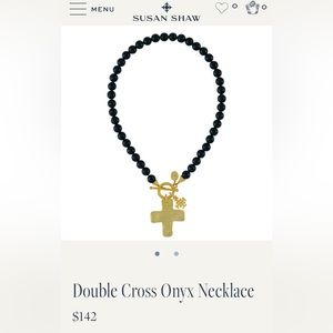 COPY - Susan Shaw NWT Double Cross Onyx Necklace